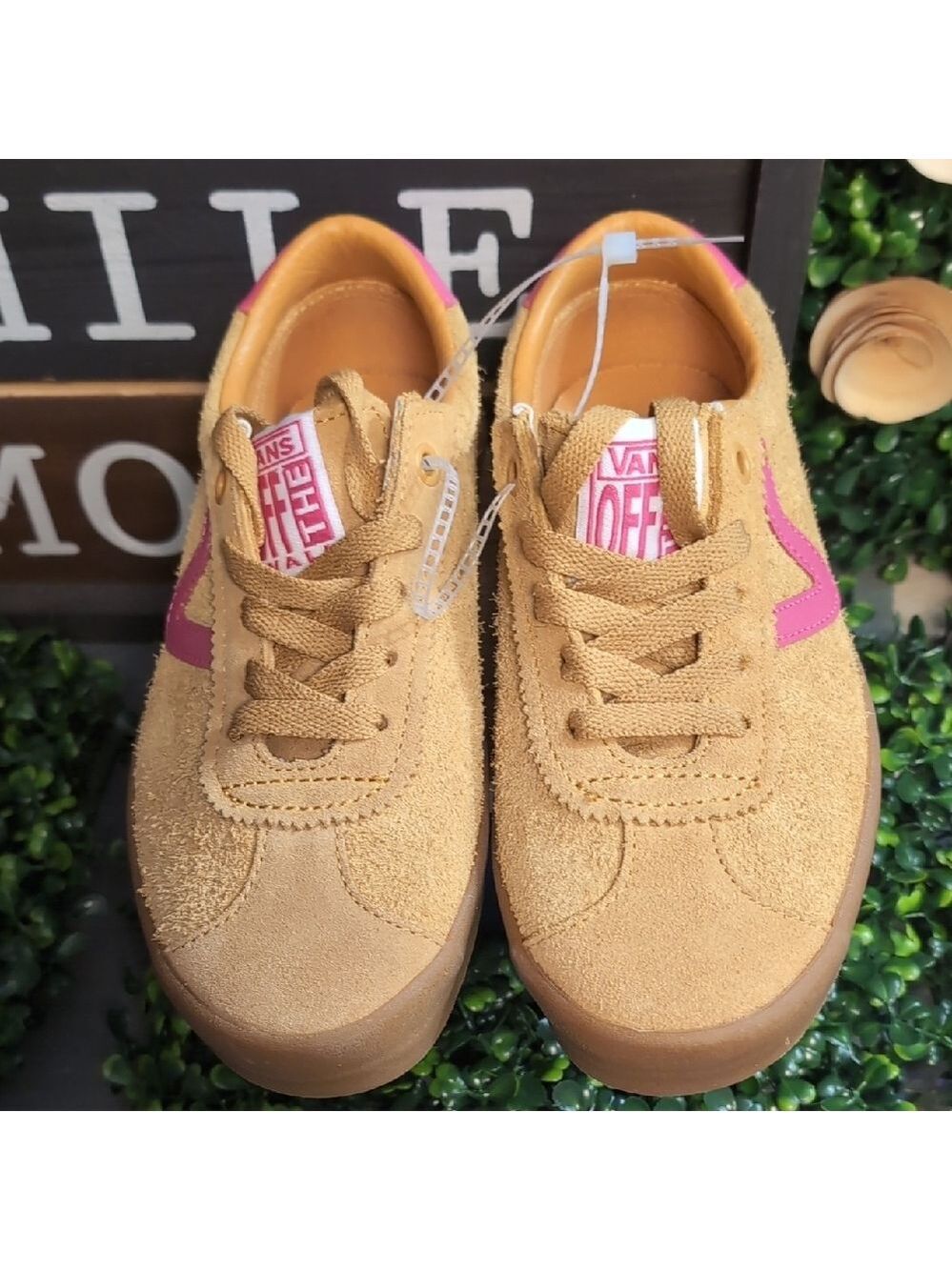 Sassy Suede & Popn Pink Leather Ladies Vans - Picture 4 of 14